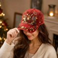 thumbnail image 5 of GrmtClth Snowman Christmas Baseball Cap Printed Trucker Hat Cute Winter Holiday Costume Accessory Adjustable Red Dad Hat for Adults Festival Wear, 5 of 7