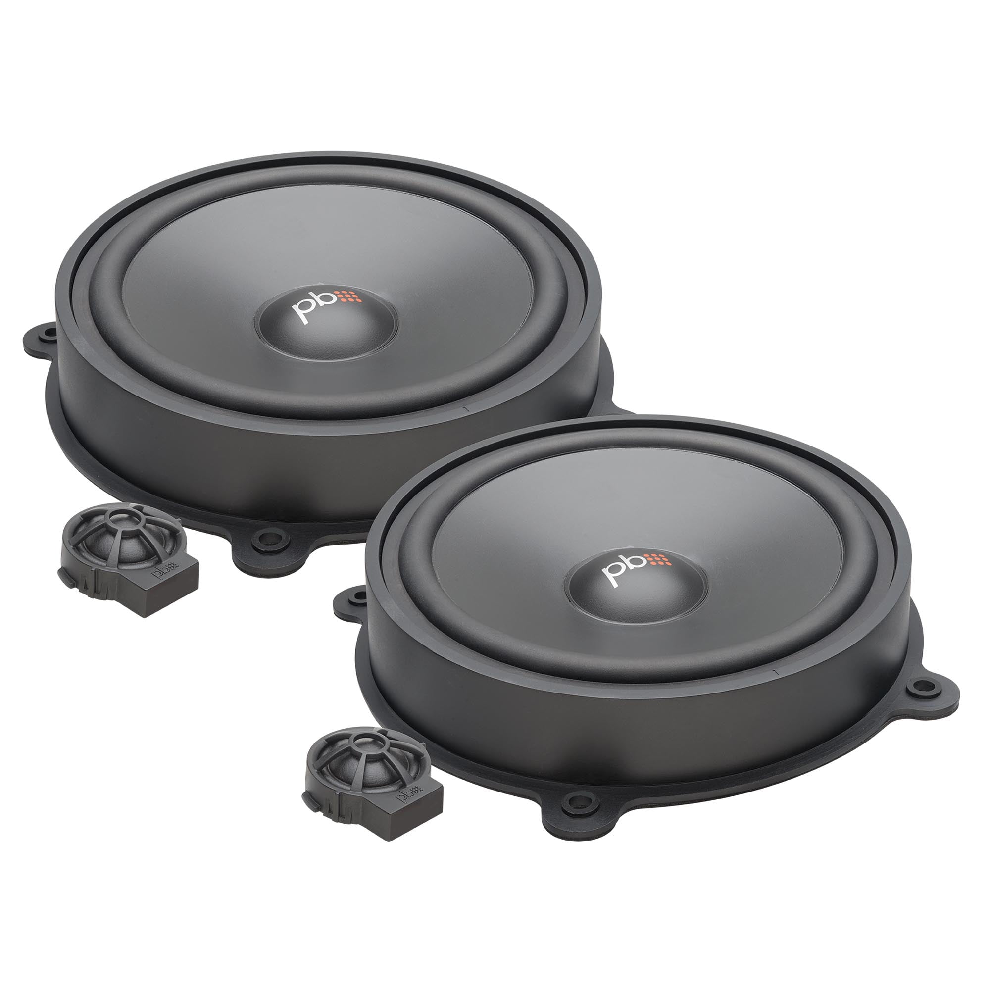 Powerbass Speaker Upgrade Kit Compatible with 2020 - 2025 Tesla Model Y with no Center Channel – Front & Rear Door Component Speakers – Direct Fit OEM Replacement Audio System
