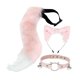 thumbnail image 4 of Conjunto de diadema con orejas, collar y cola, tocado decorativo, creativo y bonito para disfrazarse Rosa Blanco, 4 of 9