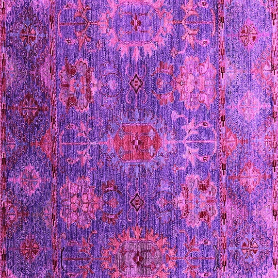 Ahgly Company Indoor Square Oriental Pink Industrial Area Rugs, 8' Square