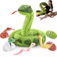 thumbnail image 1 of Animal de peluche MaoGolan, serpiente verde gigante, 3 m, con bebés y huevos, 1 of 6