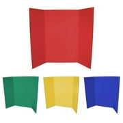 Flipside Products  36' x 48' Assorted Colors Presentation Project Board, Trifold Picture Board - 4 Pack