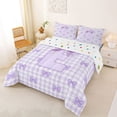 thumbnail image 2 of Erosebridal Letter E Initial Monogram Queen Comforter Set,Purple Girly Bow Bedding Comforter Set For Kids,Reversible,3-Piece, 2 of 7