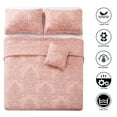 thumbnail image 3 of Home Soft Things 4-Piece Reversible Damask Embroidery Bedspread Set, Dusty Pink, King 102"x90", 3 of 6