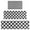 Black White Checkerboard, variant on Teal and Gold Geometric Lattice Pattern Kitchen Rugs Sets Of 3,Kitchen Runner Rugs Non Skid Washable,Decorative Kitchen Floor Mats for Kitchen,Sink,Laundry,17"x30"+ 17"x47" + 17"x59"