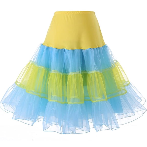 IROINNID Empire Waist Mini Skirts For Women 1950 Petticoat Underskirt Swing Tutu Princess Skirt Hippy Cosplay Cute New Print Skirt