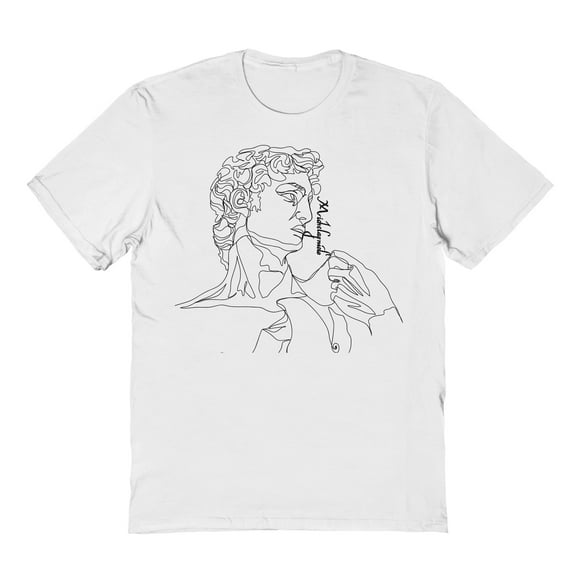 APOH Michelangelo Lines Graphic White Men's Cotton T-Shirt