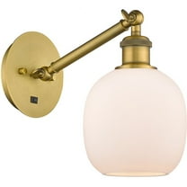 317-1W-BB-G101-LED-Innovations Lighting-Belfast - 1 Light Wall Sconce In Industrial Style-11.38 Inches Tall and 6 Inches Wide Brushed Brass Matte