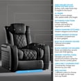 thumbnail image 2 of Valencia Tuscany Luxury Recliner Edition Theater Seating | Semi-Aniline Italian Nappa leather 20000 (Row of 3, Onyx), 2 of 5