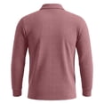 thumbnail image 4 of IAJDKMEK Men's Long Sleeve Waffle Shirts - Solid Color Big Knit, Lightweight Breathable Pullover Tops, Casual T-Shirts for Men, Perfect Spring Autumn Layering,Pink 3XL, 4 of 6