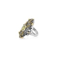 thumbnail image 5 of Vintage Art Deco Peridot Cubic Zirconia Statement Ring size 7 Jewelry Ring Gold Silver, 5 of 6