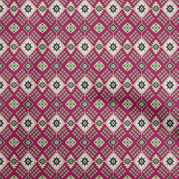 oneOone Georgette Viscose Dark Magenta Fabric Asian Kilim Sewing Craft Projects Fabric Prints By Yard 42 Inch Wide