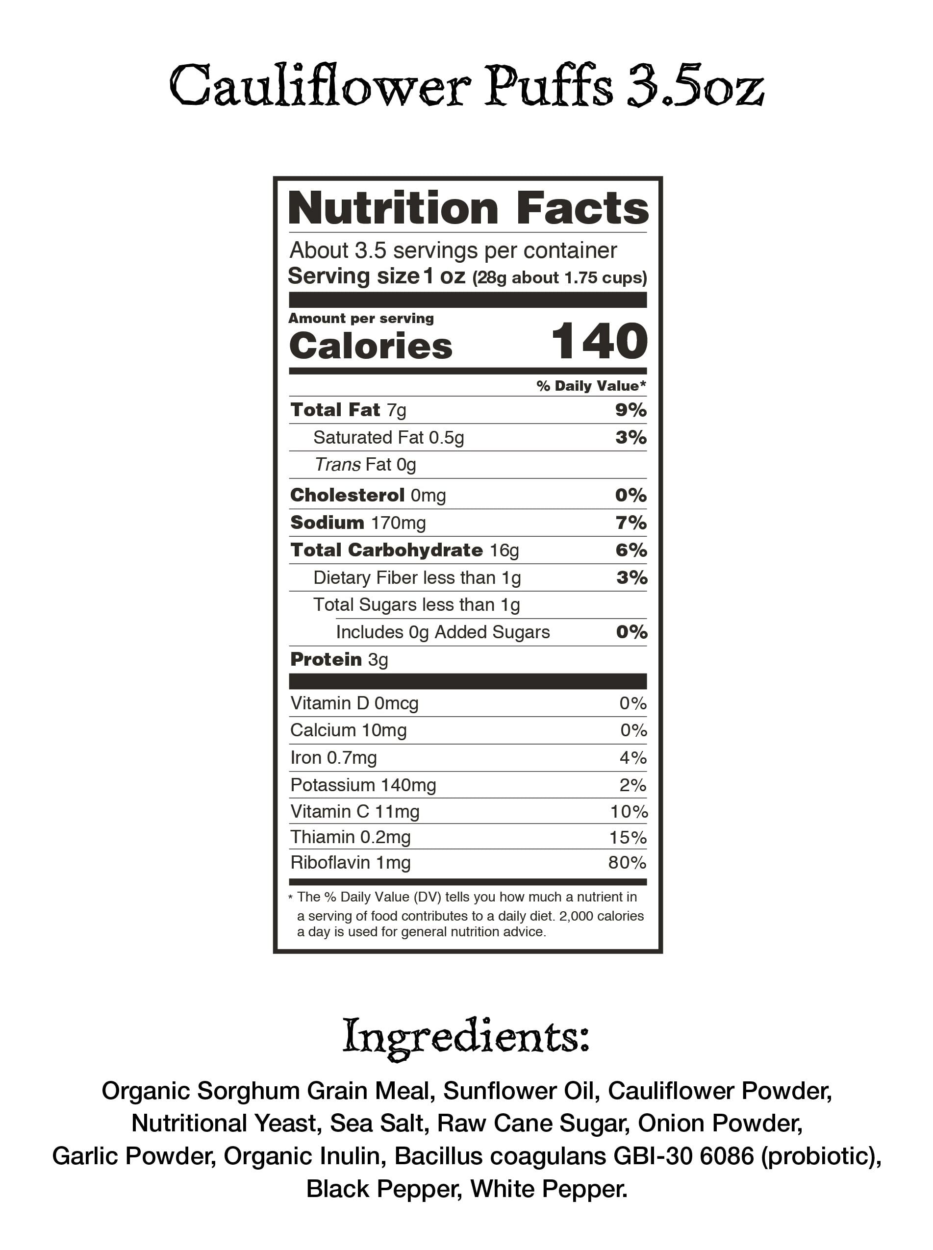 (2 pack) Vegan Rob's Cauliflower Puffs, 3.5 Oz.