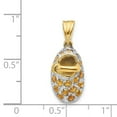 thumbnail image 4 of Finest Gold 14K Rhodium Prong-set November & Citrine Baby Shoe Charm, 4 of 4