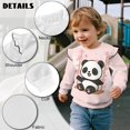 thumbnail image 6 of Uorisanigo Girl Long Sleeve Sweatshirt Ruffle Shoulder Pullover Tops Casual Crewneck Cute Panda Floral Sweatshirts 2-3T Comfortable Fall Winter Spring Clothes, 6 of 7