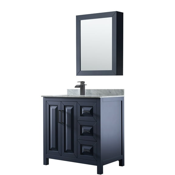 Wyndham Collection Wcv252536sunsmed Daria 36" Free Standing Single Vanity Set - Dark Blue