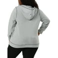 thumbnail image 4 of Unique Bargains Women's Plus Size Fleece Jacket Zip Front Long Sleeve Hoodie 2X Gray, 4 of 7