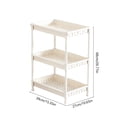 thumbnail image 3 of Eolstice Freestanding White 3-Tier Plastic Storage Shelf, Multipurpose Organizer Rack, Indoor Household Kitchen Bathroom Utility Storage Unit, 3 of 6