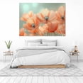 thumbnail image 3 of Mudket Soft Peach Flower Flowers with Dew Drops Canvas Wall Art, Floral Wall Decor, Framed Ready to Hang Artwork for Living Room Bedroom Bathroom - 12"L x 8"W, 3 of 10