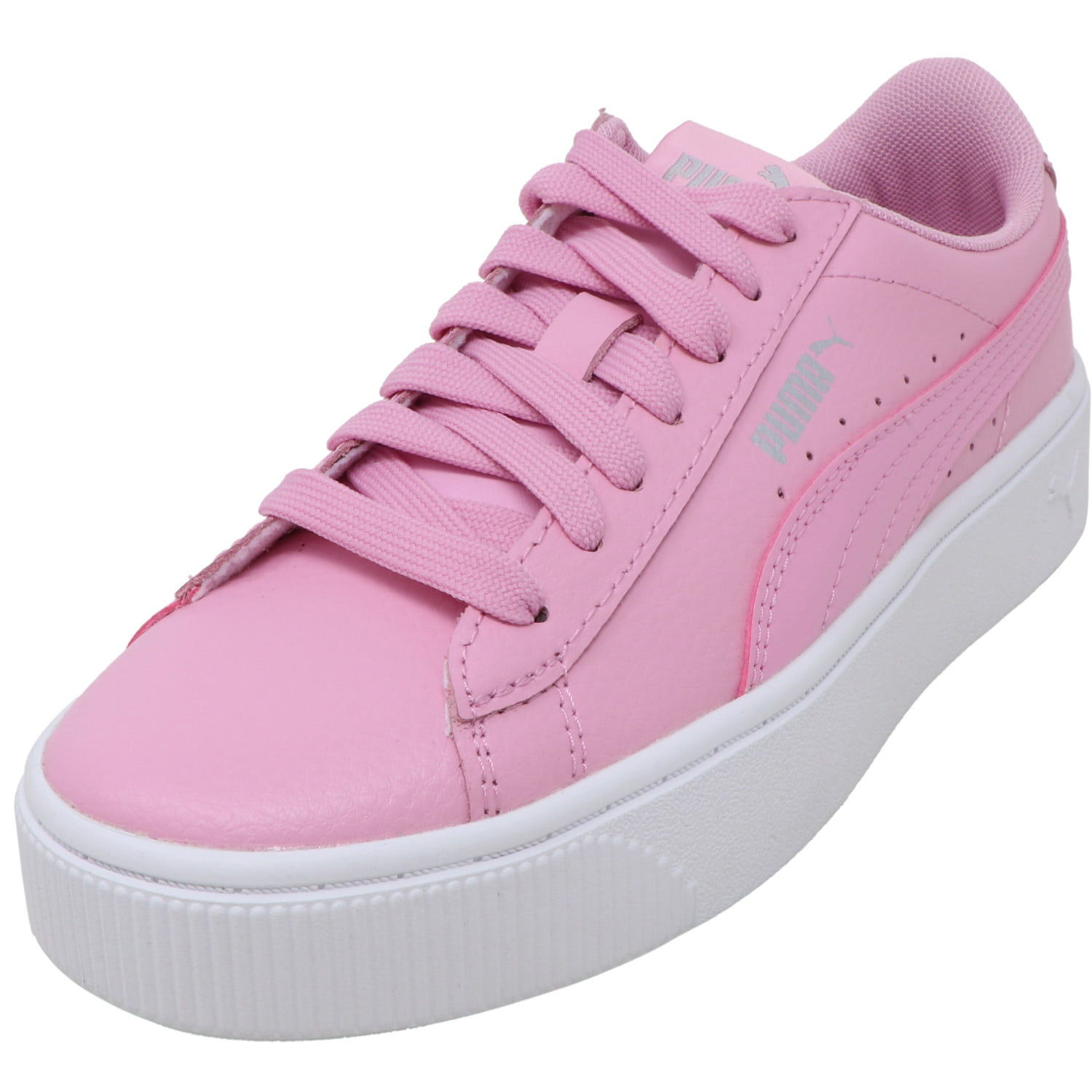Puma Women's Vikky Stacked L Pale Pink / Ankle-High Leather Sneaker - 5 ...