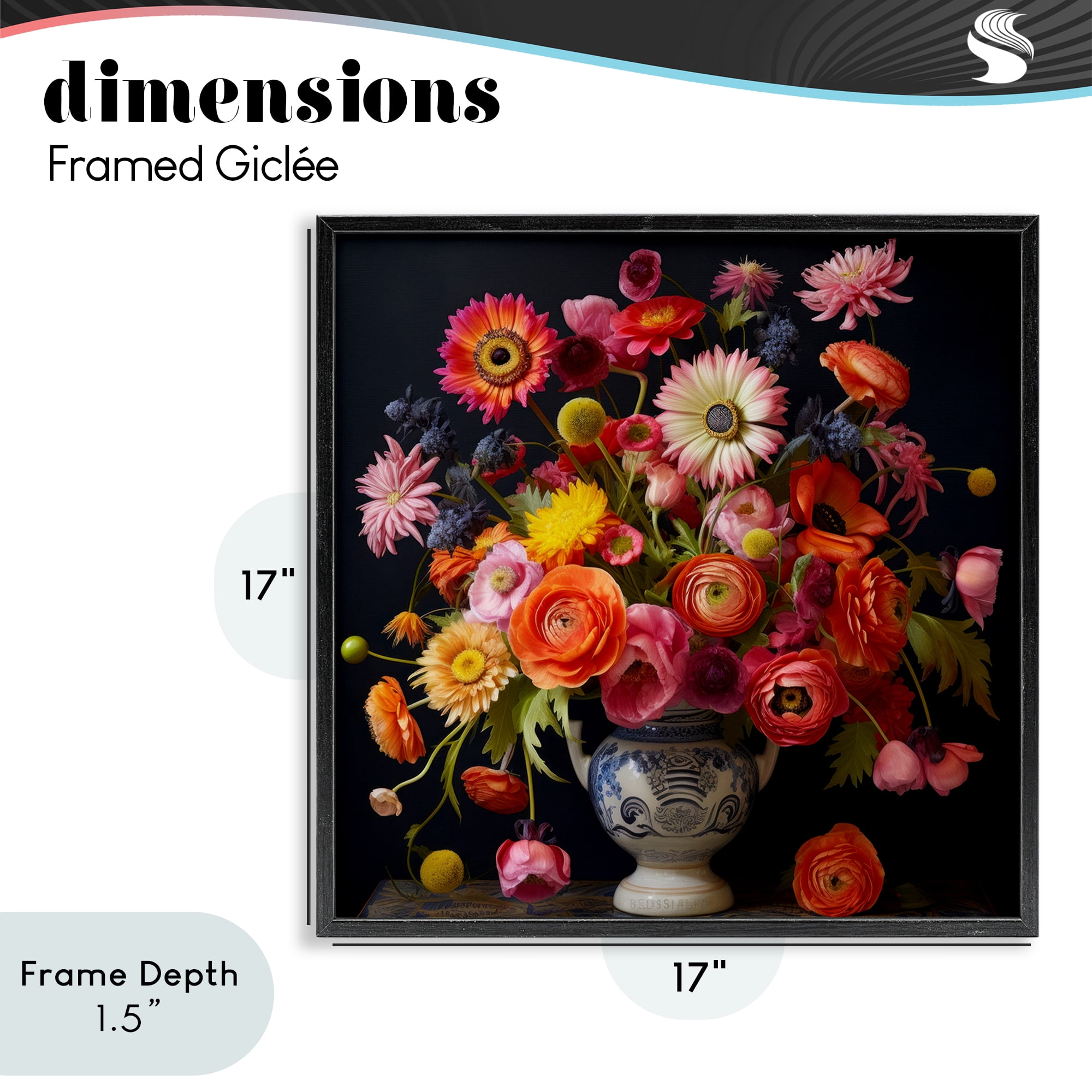 Stupell Industries Harmonious Spring Bouquet Black Framed Giclee Art, design by Lazar Studio