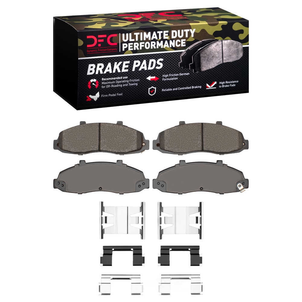 Dynamic Friction Company 1400-0679-01 DFC Ultimate Duty Performance Brake Pads and Hardware Kit