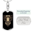 thumbnail image 2 of Aries Stainless Steel or 18k Gold Premium Swivel Dog Tag Keychain, 2 of 8