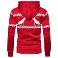 thumbnail image 3 of Cardigan à Capuche Zippé Imprimé Faon de Noël pour Hommes, 3 of 3