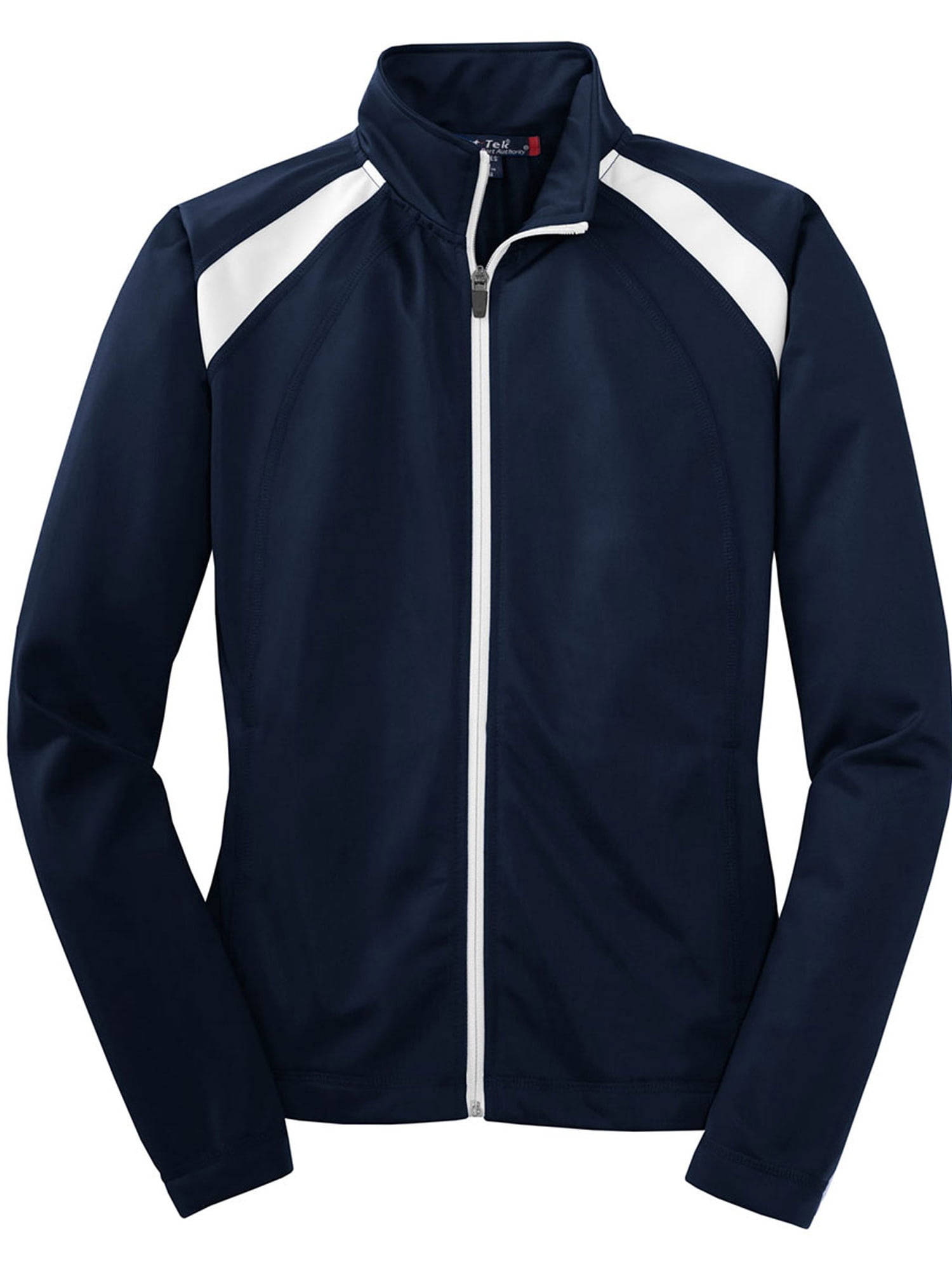 SportTek SportTek Ladies Tricot Track Jacket True Navy/White