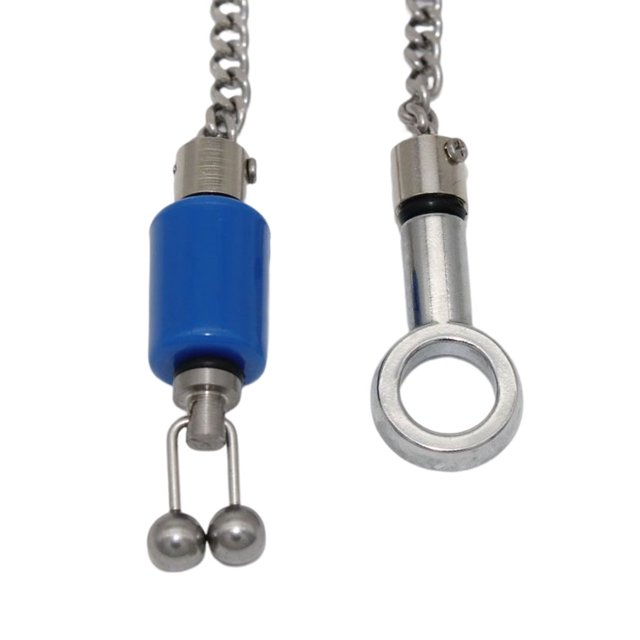 Naiovety Indicadores de mordida resistentes al desgaste, conector de pesca, anillo sólido giratorio, alarma de carpa a prueba de herrumbre, indicador de Pescar Azul Naiovety OD026740-03