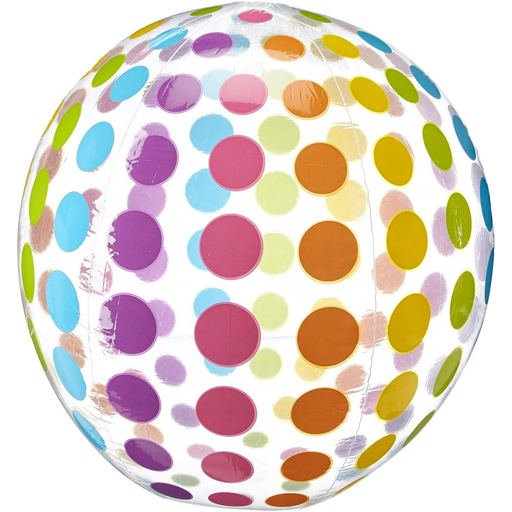 Intex Jumbo Inflatable Colorful Polka Dot Giant Beach Ball (Set of 2