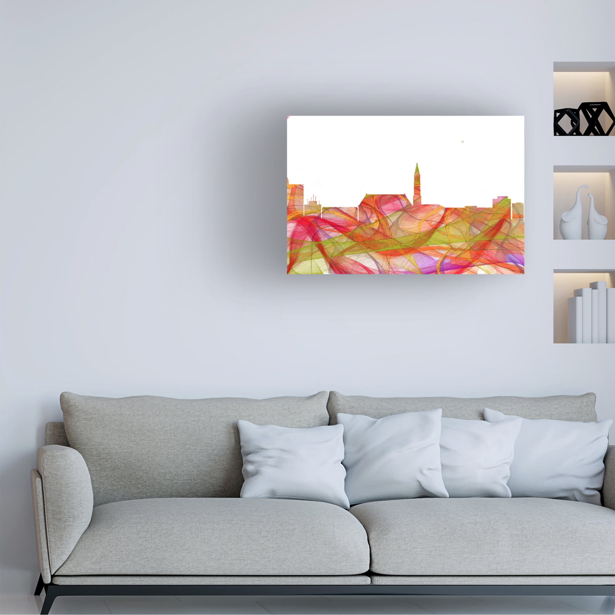 Marlene Watson 'Cheyenne Wyoming Skyline Summer Swirl' Canvas Art