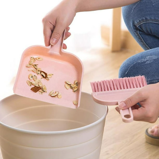 Hi,FANCY Dustpan Broom Set Mini Dust Pan Soft Brush Scrubber for Table