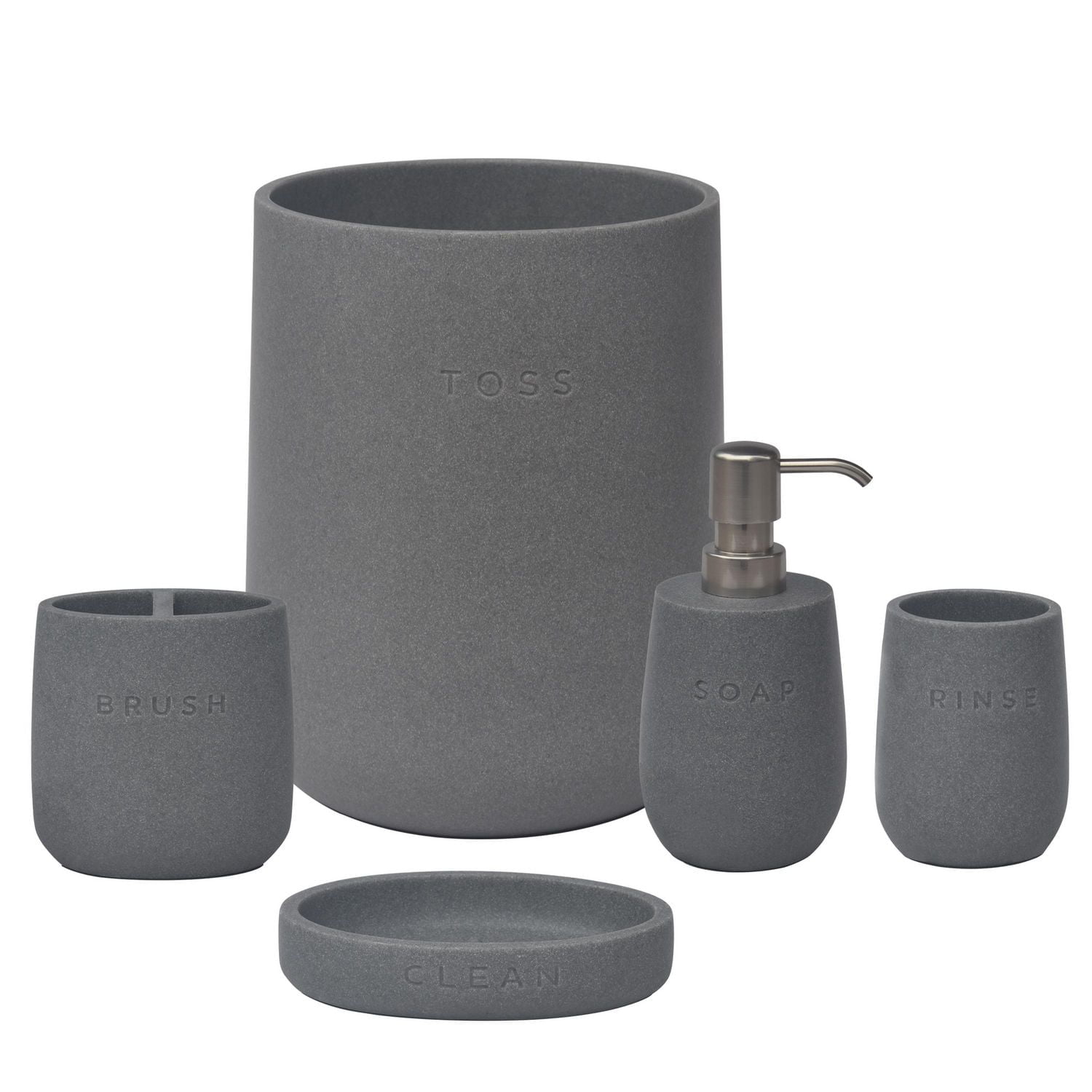 hometrends Porte-brosse à dents en grès gris, 1 porte-brosse à dents en résine de grès pour une utilisation dans la salle de bain Porte-brosse à dents en grès