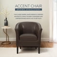 thumbnail image 5 of Linon Simon Upholstered Club Chair High Arms Deep Seat in Brown Faux Leather, 5 of 15