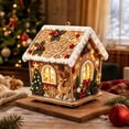 thumbnail image 2 of 3D Christmas House Diamond Pearl Art Craft Set, Realistic Snow Textured Shiny Diamond Handmade Wooden House Diy Kit Strong-adhesive Decor for Xmas Tree Wall Table Home Holiday Party Supplies Gift, 2 of 6