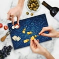 thumbnail image 5 of Abstract Cutting Board, Spiral Fractal Mosaic Backdrop with Dots Circle Rounds Disco Style Print, Decorative Tempered Glass Cutting and Serving Board, Small Size, Navy and Violet Blue, by Ambesonne, 5 of 5