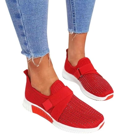 

Spring Hook-and-loop Sneakers Women Casual Breathable Mesh Slip-on Sneaker Walking Sports Shoes