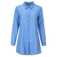 thumbnail image 6 of Blue Womens Shirts Women Vintage Long Sleeve Polka Dots Shirt Collar Top Shirt Blouse, 6 of 9