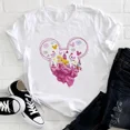 thumbnail image 3 of Camisetas informales de algodón con dibujos animados de Disney para niñas, princesas y sirenas, de Mickey Mouse, para niños, ropa de moda para niños de Disneyland, camisetas para bebés, 3 of 5