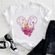 thumbnail image 3 of Camisetas informales de algodón con dibujos animados de Disney para niñas, princesas y sirenas, de Mickey Mouse, para niños, ropa de moda para niños de Disneyland, camisetas para bebés, 3 of 5