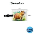 thumbnail image 3 of Capybara Watercolor Faux Leather Travel Luggage Tag, 3 of 7