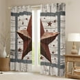 thumbnail image 2 of Manfei Texas Stars Curtains Pack of 2 (42x84 Each),Old Barn Door Curtains Blackout,Rustic Farmhouse Cabin Bedroom Curtains For Boys Kids,Super Cozy Room Decor, 2 of 6
