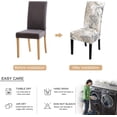 thumbnail image 5 of Printed Chair Covers for Dining Room Set of 4, Stretch Kitchen Chair Covers Washable Parsons Chair Slipcover Removable Dining Chair Protectors for Hotel,Ceremony,Banquet(Floral Pattern), 5 of 6