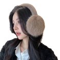 thumbnail image 2 of Orejeras de felpa de piel de conejo de imitación para mujer en invierno lindas orejeras anticongelantes cálidas de color sólido orejeras anticongelantes plegables para estudiantes, 2 of 5