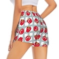 thumbnail image 2 of Uemuo Sweet Red Fruit Pattern Women's Athletic Shorts High Waisted Running Shorts with Liner Pockets Gym Elastic Workout Shorts-Large, 2 of 9