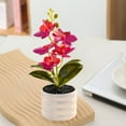 thumbnail image 6 of Artificial Plastic Potted Plant, Weather Resistant Eco-Friendly Artificial Flower for Wedding Garden Party Home Decor 8.66x2.56x2.56 Inch Multicolor, 6 of 6