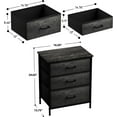 thumbnail image 5 of Sorbus Nightstand with 3 Drawers - Steel Frame, Wood Top & Easy Pull Fabric Bins - Perfect for Home, Bedroom, Office & College Dorm (Rustic Black), 5 of 5