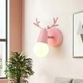 thumbnail image 3 of Lámpara LED Naiovety con soporte de madera iluminación de pasillo dormitorio Rosado, 3 of 6