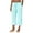 Blue - aqua, variant on P.J. Salvage Womens Crop Scalloped Hem Pajama Lounge Pants, Grey, Medium